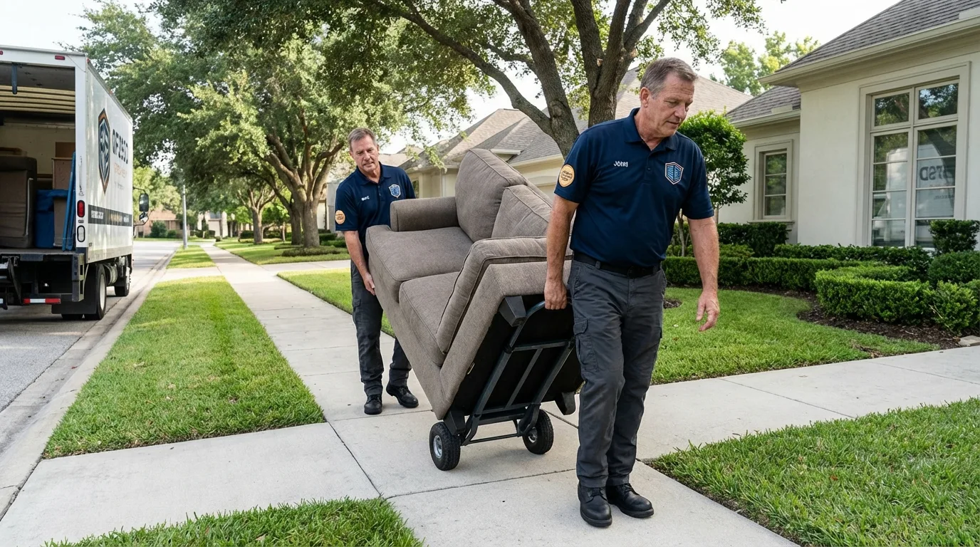 Local residential moving crew loading furniture in Thatcher, AZ