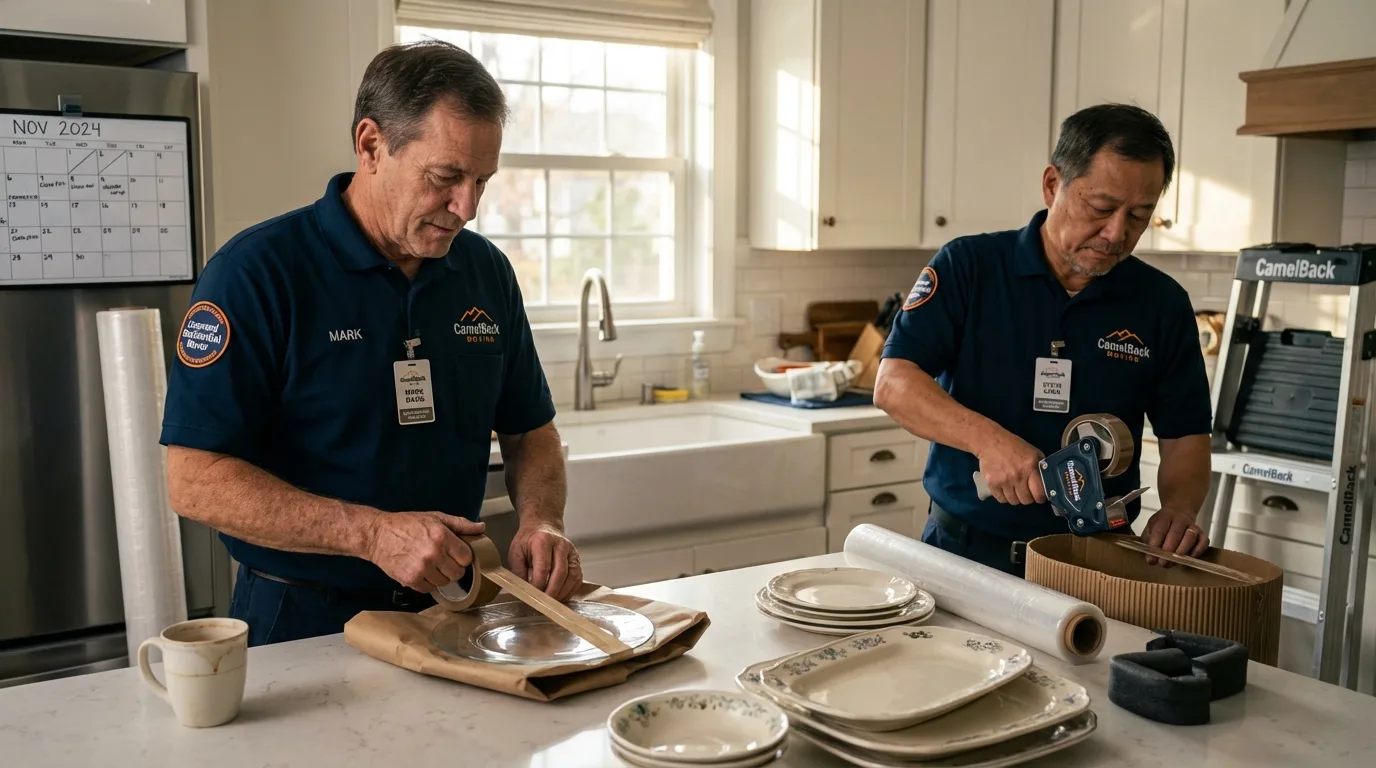 Professional crew packing kitchen dishware in Thatcher, AZ